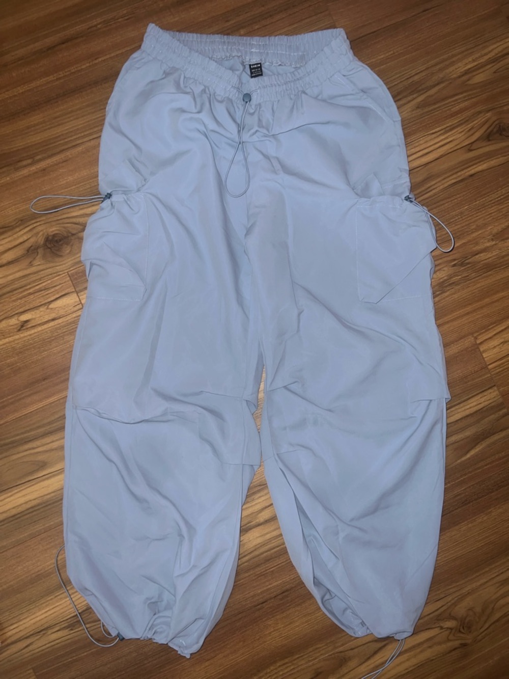 SHEIN Light Gray Drawstring Cargo Jogger Pants